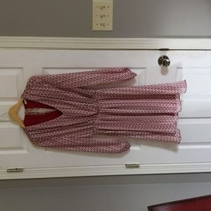 Collective Concepts red  print long sleeve dress
